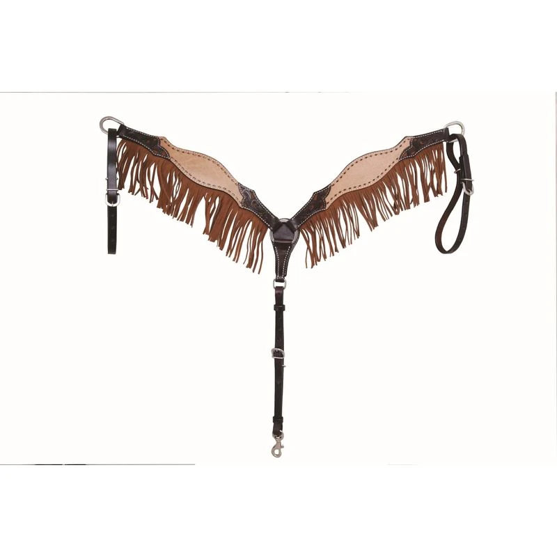 Western Rawhide Country Legend Rough Out & Buckstitch Breastcollar - Tan 1 Western Rawhide Country Legend Rough Out & Buckstitch Breastcollar - Tan