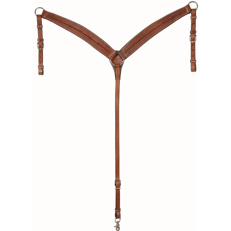 Western Rawhide Country Legend Barb Wire Breastcollar - Chestnut 1 Western Rawhide Country Legend Barb Wire Breastcollar - Chestnut