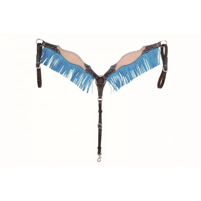 Western Rawhide Country Legend Rough Out & Buckstitch Breastcollar - Turquoise 1 Western Rawhide Country Legend Rough Out & Buckstitch Breastcollar - Turquoise
