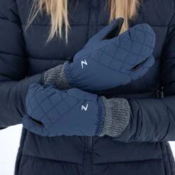 Horze Padded Three Finger Winter Mittens - Peacoat Dark Blue 7 Horze Padded Three Finger Winter Mittens - Peacoat Dark Blue -Equestrian Supply Shop 388338 800 800