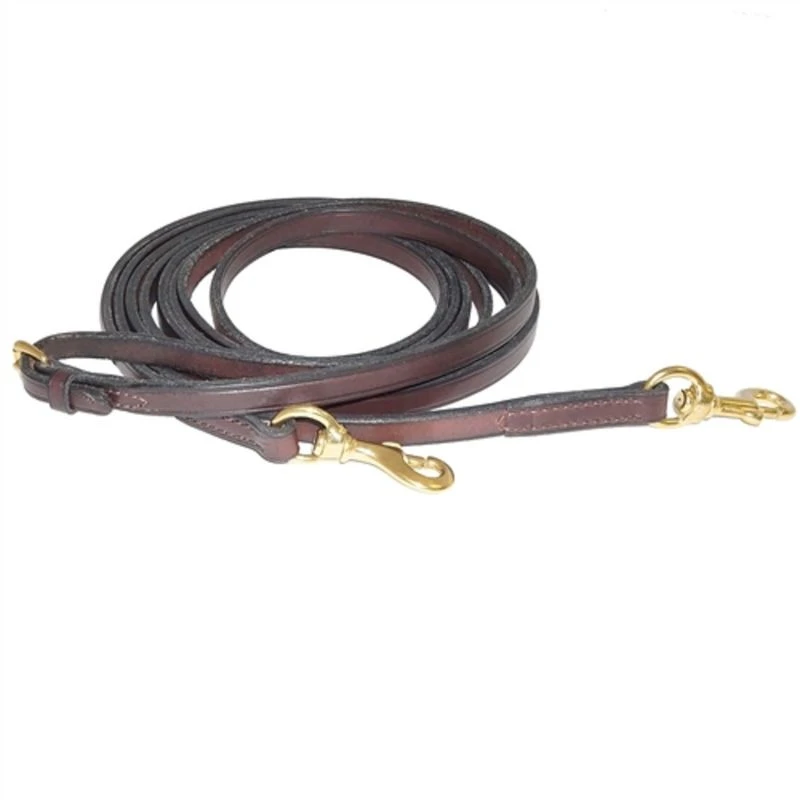 Nunn Finer Leather Draw Reins W/Snaps - Havana 1 Nunn Finer Leather Draw Reins W/Snaps - Havana