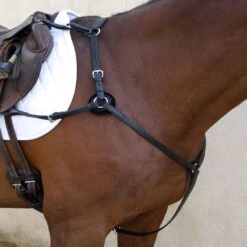 Nunn Finer 5-Way Hunting Breastplate - Black/Brass -Equestrian Supply Shop 403523 800 800