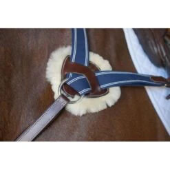 Nunn Finer 5-Way Breastplate With Blue Elastic - Havana/Zinc -Equestrian Supply Shop 404255 800 800