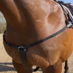 Nunn Finer 5-Way Hunting Breastplate With Elastic - Havana/Brass -Equestrian Supply Shop 405451 800 800