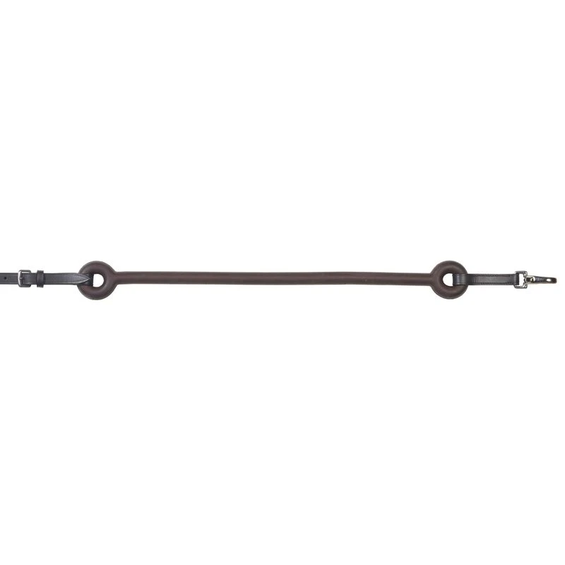 Camelot Rubber Rod Side Reins - Brown 1 Camelot Rubber Rod Side Reins - Brown