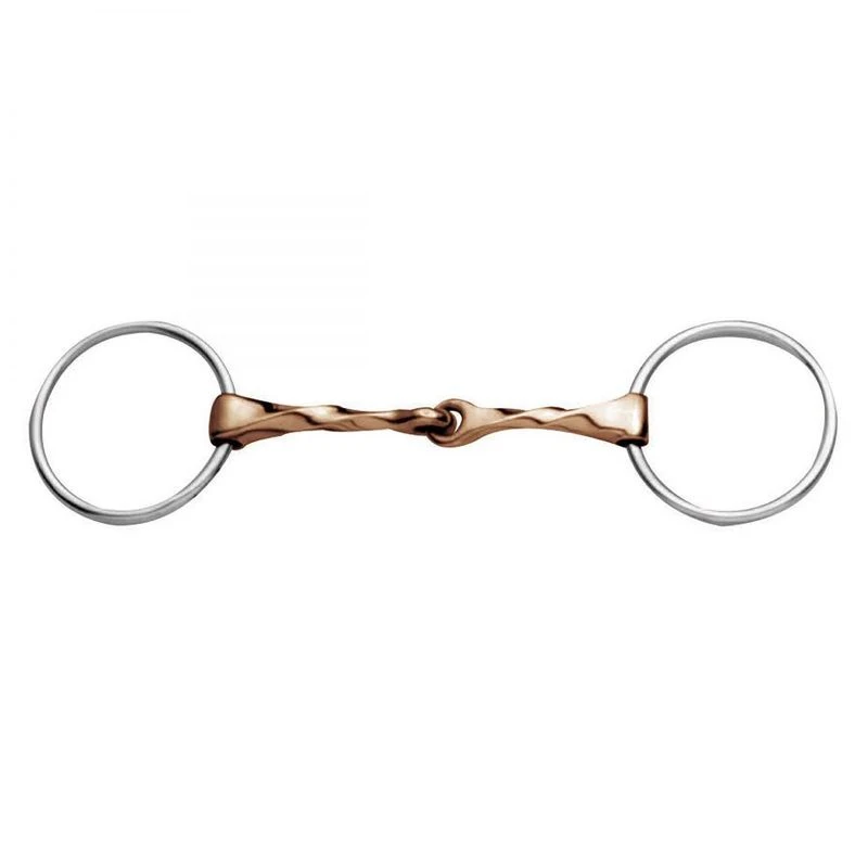 Korsteel Stainless Steel Copper Mouth Slow Twist Loose Ring Snaffle Bit 1 Korsteel Stainless Steel Copper Mouth Slow Twist Loose Ring Snaffle Bit