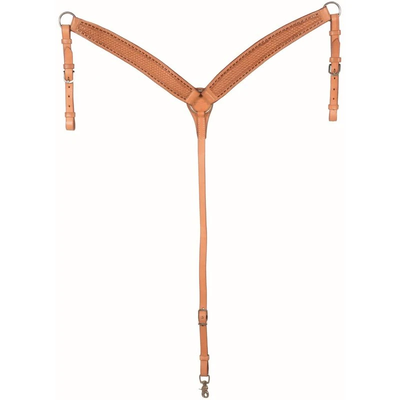 Western Rawhide Country Legend Buckstitch & BasketBreastcollar - Golden Tan 1 Western Rawhide Country Legend Buckstitch & BasketBreastcollar - Golden Tan
