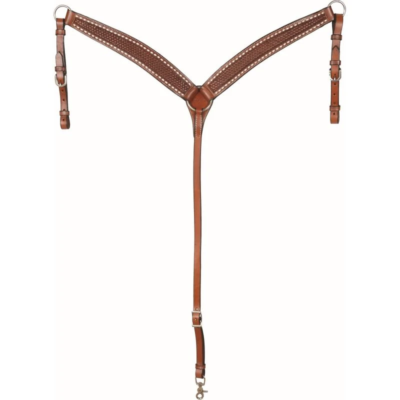 Western Rawhide Country Legend Buckstitch & BasketBreastcollar - Chestnut 1 Western Rawhide Country Legend Buckstitch & BasketBreastcollar - Chestnut