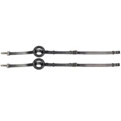 Horze Leather Side Reins W/Rubber Donuts - Black