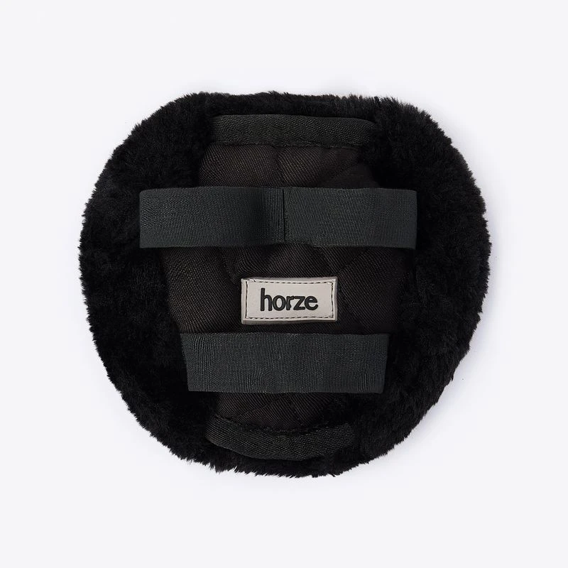 Horze Narvik Faux-Fur Breastplate Pad - Black 2 Horze Narvik Faux-Fur Breastplate Pad - Black - Image 2