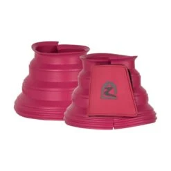 Horze Rubber Guard Bell Boots - Raspberry Pink