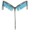 Western Rawhide Country Legend Beaded Inlay Breastcollar W/Fringe - Brown/Turquoise