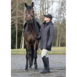 Kerrits Women's Horsey Houndstooth Insulated Parka - Peppercorn Houndstooth/Black -Equestrian Supply Shop 694520 800 800