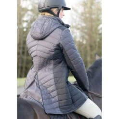 Kerrits Women's Horsey Houndstooth Insulated Parka - Peppercorn Houndstooth/Black -Equestrian Supply Shop 694521 800 800