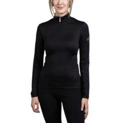 Kastel Denmark Crystal Crown Sun Shirt -Equestrian Supply Shop crystal crown LS black front LSCCB kastel 97138.1642032206