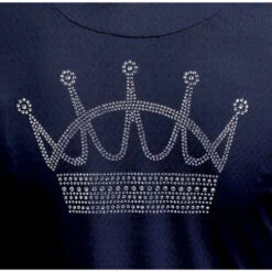 Kastel Denmark Crystal Crown Sun Shirt -Equestrian Supply Shop crystal crown LS navy red crystals LSCRNR kastel 56534.1642032202