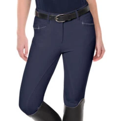 Ovation Elegance Sparkle Full Seat Breeches -Equestrian Supply Shop elegance FS breech navy 471194 ovation 65484.1626210185