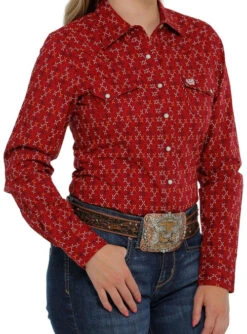 Cinch Ladies Print Snap Shirt 14 Cinch Ladies Print Snap Shirt -Equestrian Supply Shop lds cinch print shirt ls red side MSW9201036 cinch 24436.1677543980